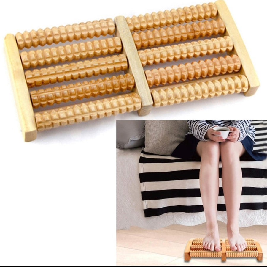 Traditional Wooden Roller Foot Massager – Stress Relief & Circulation