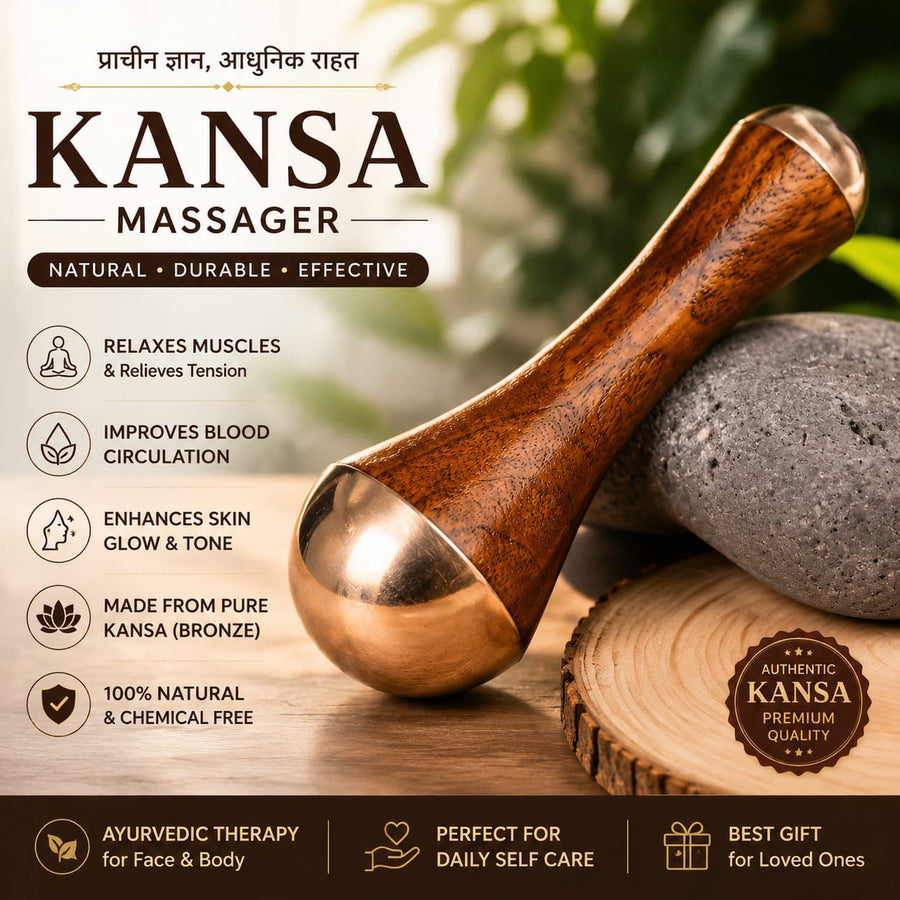Premium Ayurvedic Kansa Massager – Traditional Face & Body Massage Tool