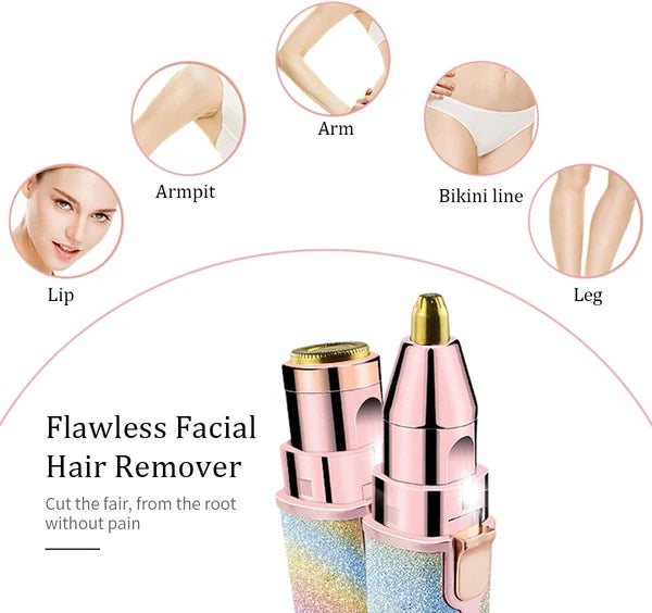 2-in-1 USB Rechargeable Eyebrow & Lip Trimmer for Women